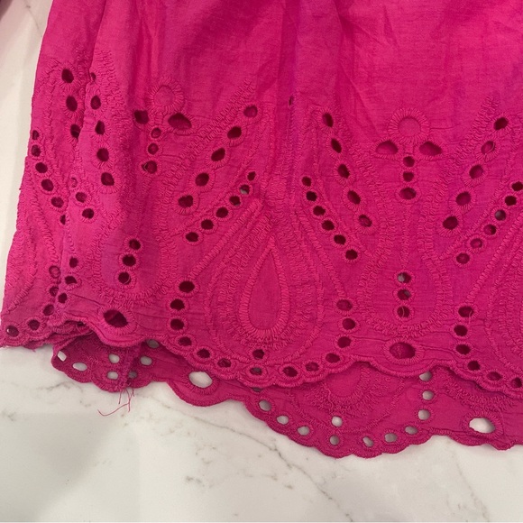 NWOT Jennifer & Grace hot pink eyelet long sleeve blouse - Picture 11 of 16